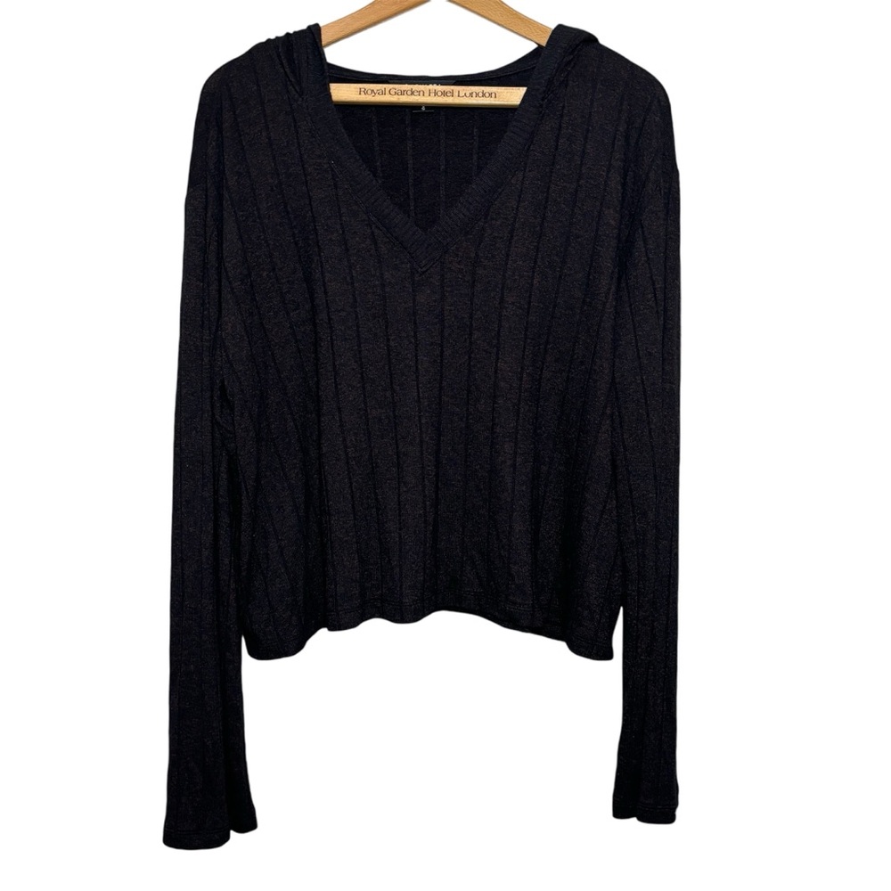 Athleta Harmony Cropped Pullover Hoodie. Flare sleeve ribbed. Women’s Large